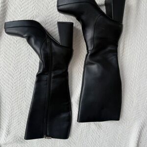 Primark Black Over-The-Knee Platform Block Heel Boots